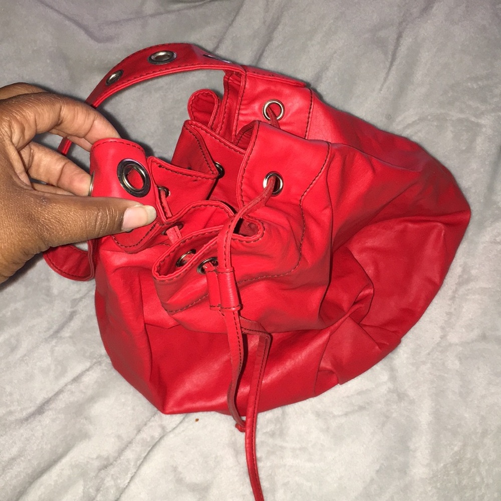 Red Drawstring Tote Bag